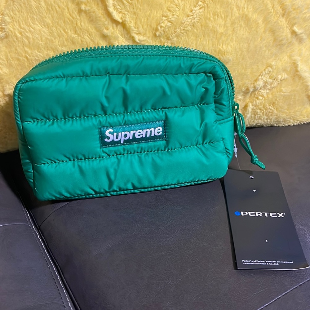 Supreme Green Box Logo Puffer Pouch - Brand New Authentic